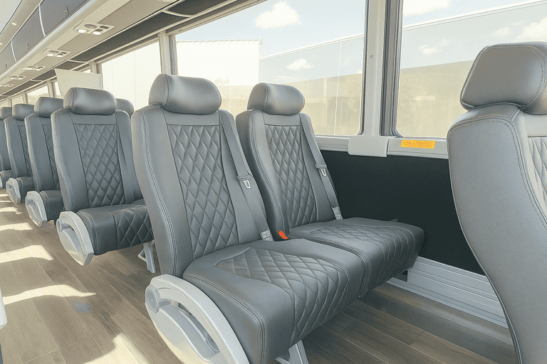 interior of Henderson Coach Bus Service charter bus